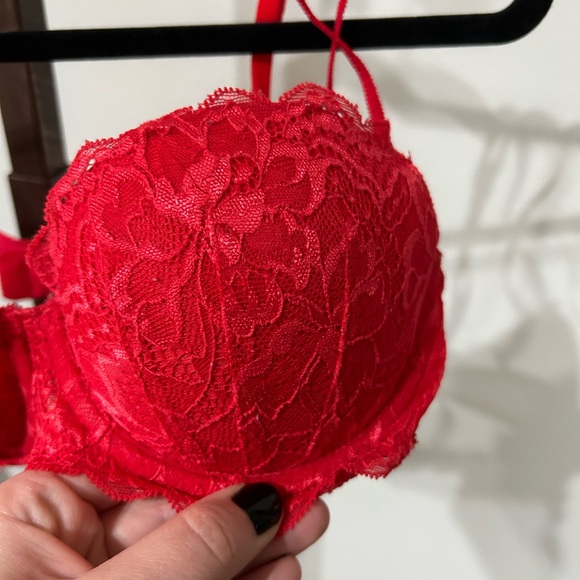 PINK(victorias secret)- red lace push up bra size 34 B - Picture 5 of 5